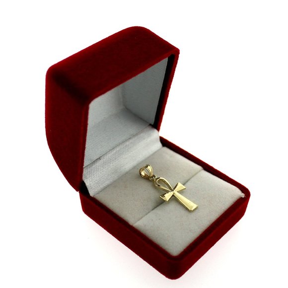 10K Real Gold Rope Chain and Ankh Cross Pendant Set - Picture 6 of 11